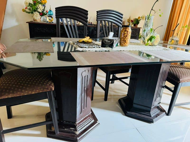 Dinning Table with glass top 0