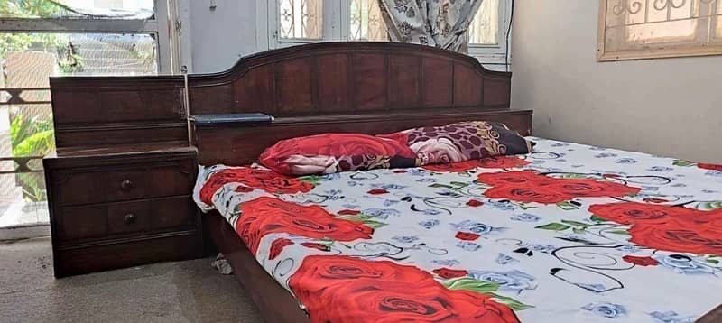 Sheesham wooden Bed Set 8” matress 1