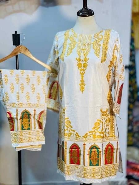 BEAUTIFUL DRESSES AVAILABLE LINEN  DHANAK 2pcs 12