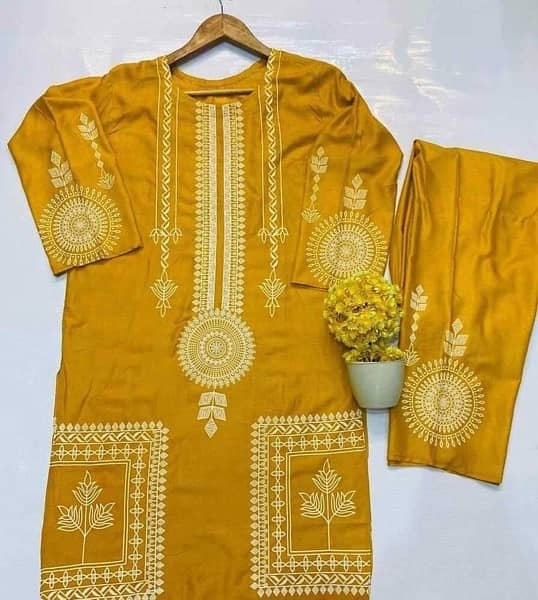 BEAUTIFUL DRESSES AVAILABLE LINEN  DHANAK 2pcs 13