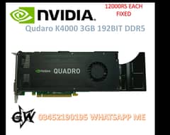 NVIDIA Quadro K4000 3GB 192BIT GDDR5 Graphics Card Qty Available @ GW