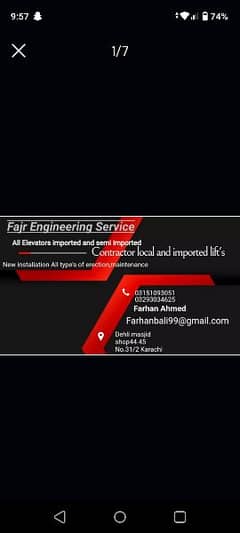 FAJR ENGINEERING SERVICES PASSENGER LIFT'S call. 0329 3034625