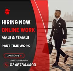 online Work/Part time-Full time Jobs/ for boys and girls