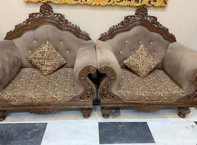 sheesam solid wooden 5 seater chinoti sofa for sale 1