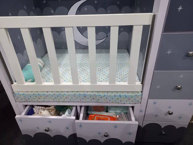 Baby Cot with mattress / Cot with drawers / Jhoola / Jhula / Turkish 4