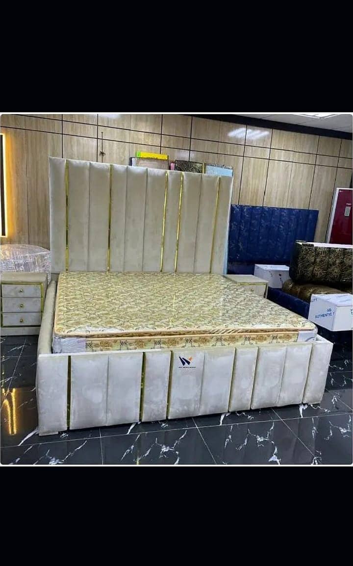 double bed / poshish Bed / velvet bed / side table / dressing table 15