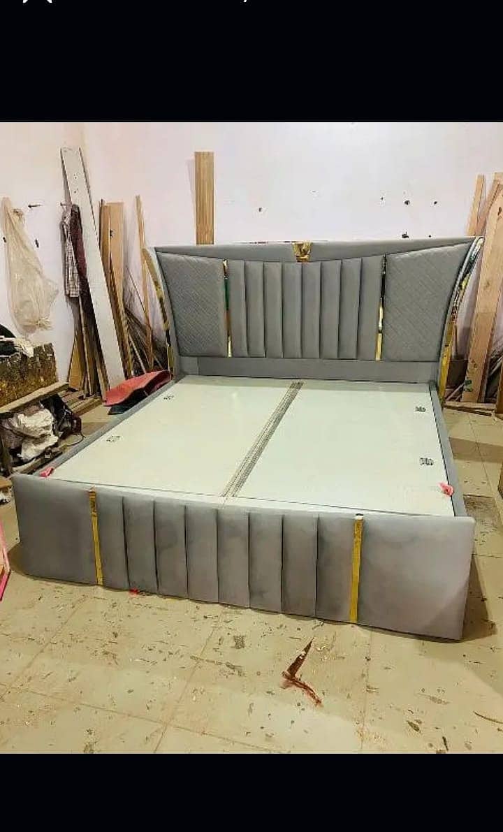 double bed / poshish Bed / velvet bed / side table / dressing table 18