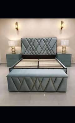 double bed / poshish Bed / velvet bed / side table / dressing table