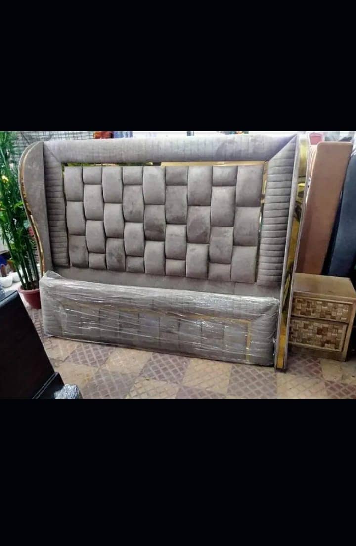 double bed / poshish Bed / velvet bed / side table / dressing table 11