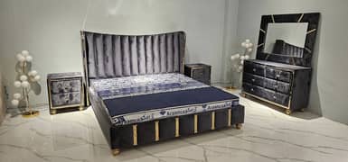 double bed/ poshish Bed / brass bed/ side table / dressing table / bed