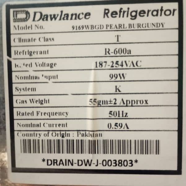 Dawlance refrigerator 1