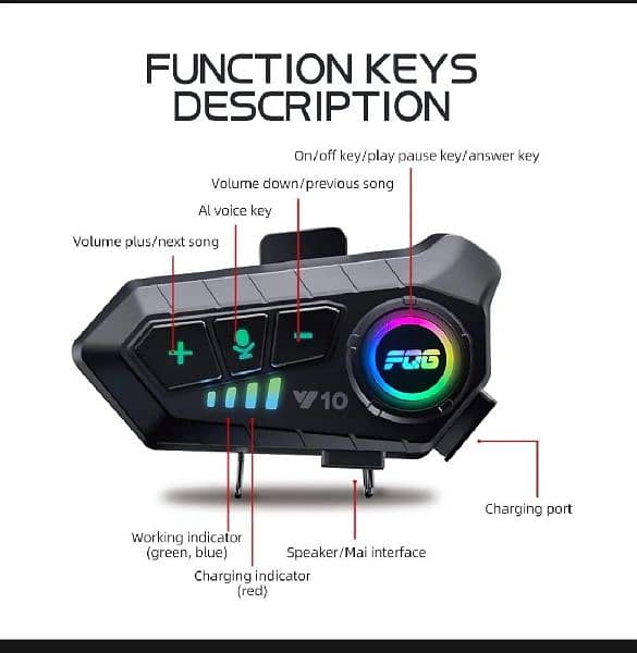 Full Face Helmet Bluetooth intercom 5