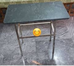 steel base marble top