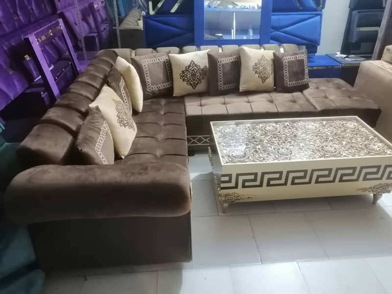 sofa set / 6 seater sofa / luxury sofa / L shape sofa / velvet sofa 2