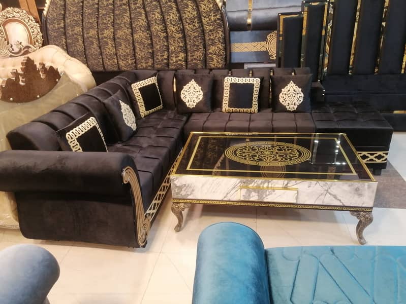 sofa set / 6 seater sofa / luxury sofa / L shape sofa / velvet sofa 11