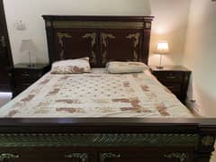 King size bed wooden