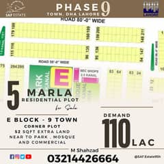 5 Marla Corner Residential Possession Plot For Sale Near Big Park And Direct From 80" Ft Road