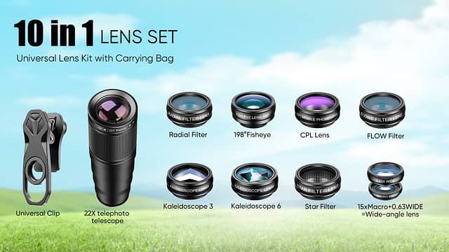 Apexel 22x 10 in 1 Smartphone Lens Kit 1