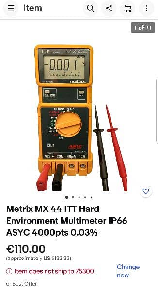 Metrix MX 44 ITT Hard Environment Multimeter 0