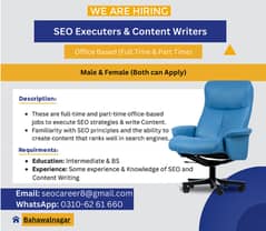 Required SEO Executres and Content Writers