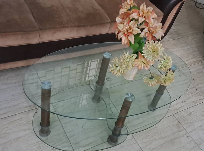 7 Seater Sofa Set with Glass Center Table 3