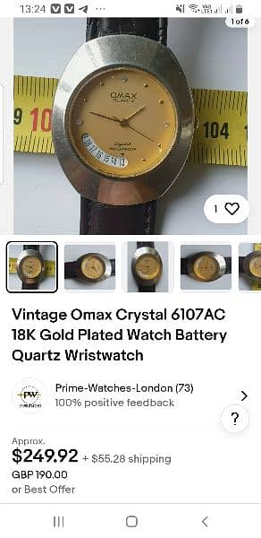 omax original watch 18k gold 9