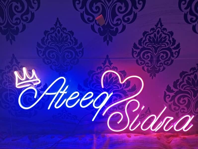 Neon Light| Neon Sign Board| LED Neon Sign| Neon Logo| Couple Name 1