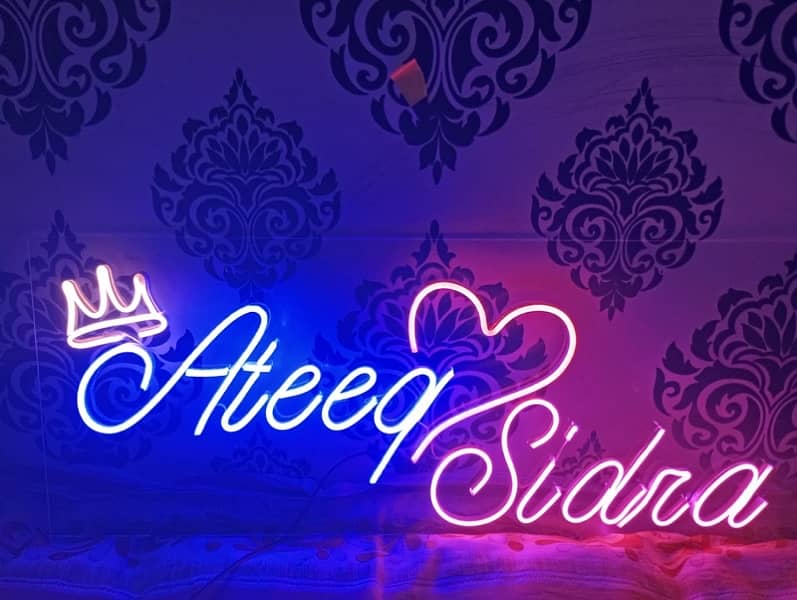 Neon Light| Neon Sign Board| LED Neon Sign| Neon Logo| Couple Name 2