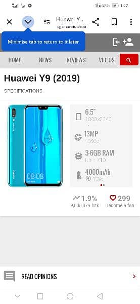 Huawei y9 4 64 0