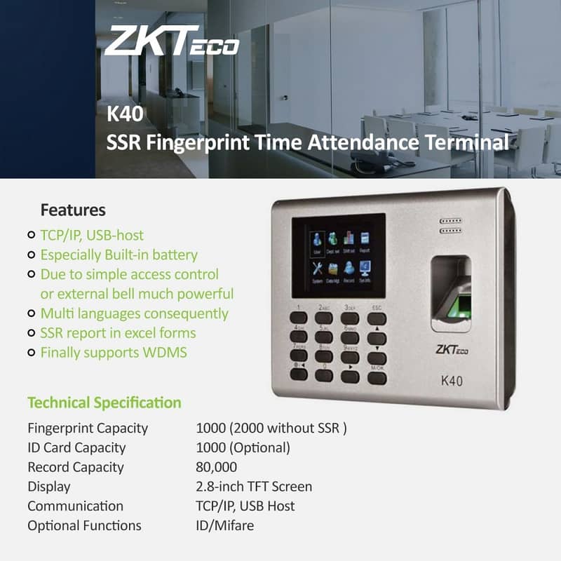 Zkteco K50 K40 Mb20 MB460 UFace800 Plus Biotime Web & Cloud Solution 7