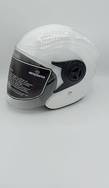 Half Face Motorcycle Helmet (White) 1