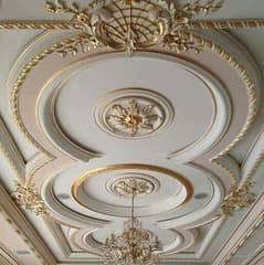 Pop ceiling/wall paper/false celling/media wall/ molding