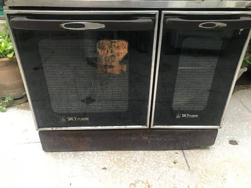 Gas oven with stone with glass hood 1