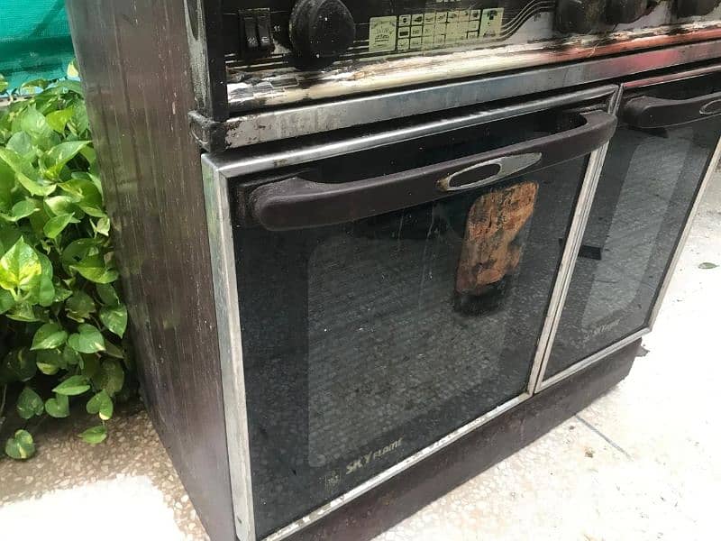 Gas oven with stone with glass hood 2