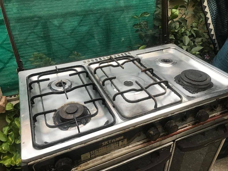 Gas oven with stone with glass hood 9