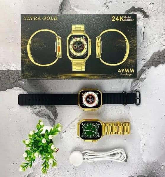 24k Gold Edition Smart Watch,Pack Of 10 Delivery Available 4