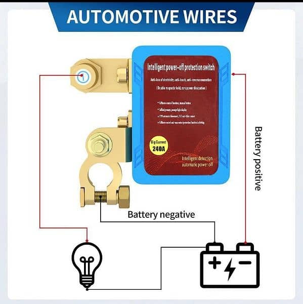 Remote Car Battery Disconnect Switch 12V 240A Kill Switch Automa 6