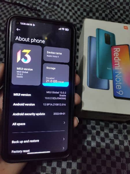 Xiaomi Redmi Note 9, No Open No Repair, 4+2Gb/128Gb With Complete Box 5