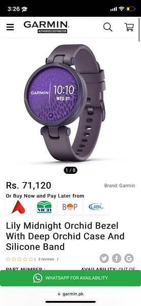 Garmin Lily Midnight Smartwatch for Excercise and Sports 0