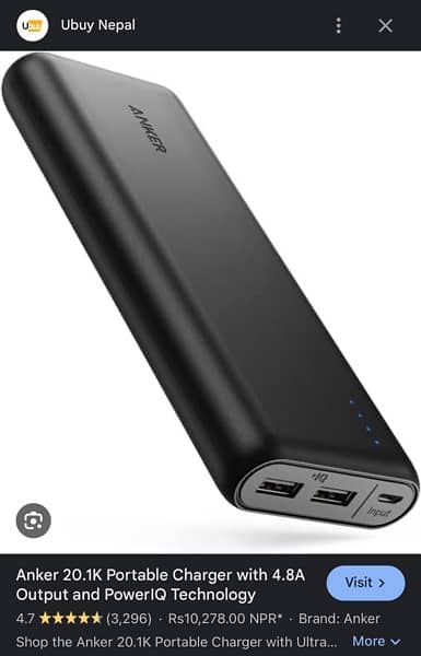 Anker 20.1K Portable PowerBank with 4.8A Output and PowerIQ Technology 2