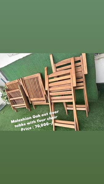 Malysian Oak outdoor table & chair 2