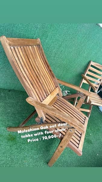 Malysian Oak outdoor table & chair 3