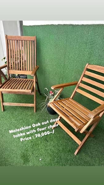 Malysian Oak outdoor table & chair 4