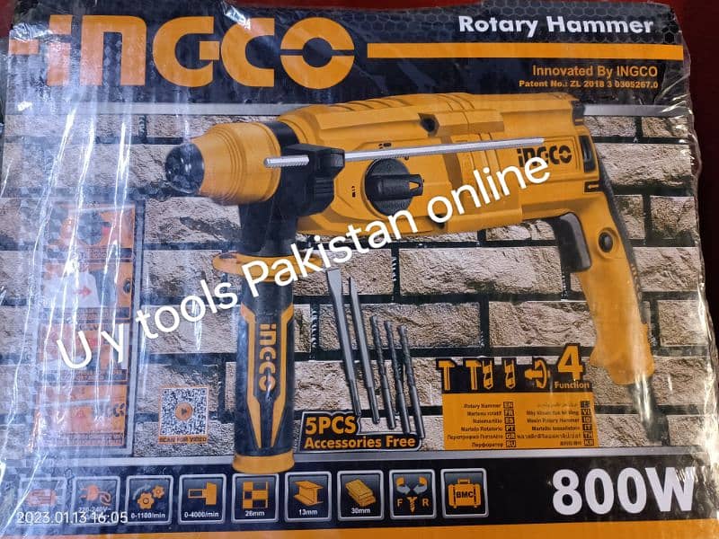 ingco Rotary hammer drill  26mm 800w 03029547345 0