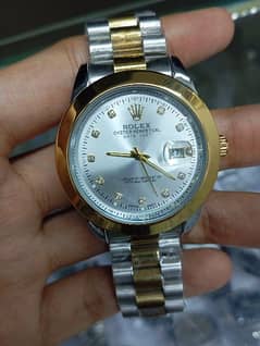 Rolex Date Just Two Tone Stainless Steel Chain Watch