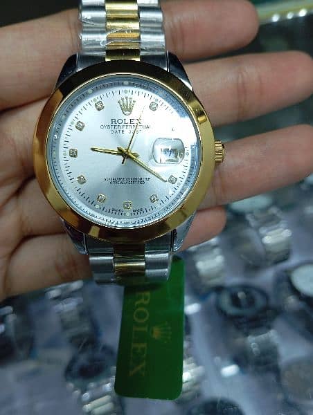 Rolex Date Just Two Tone Stainless Steel Chain Watch 1