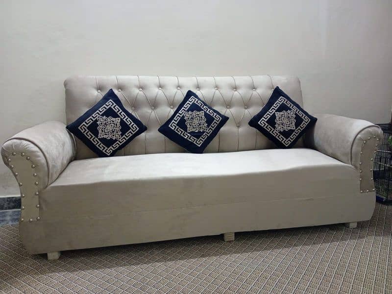 Sofa Set 5 Seater New Velvet With 5 Cushion l Contact 0331-5507990 0