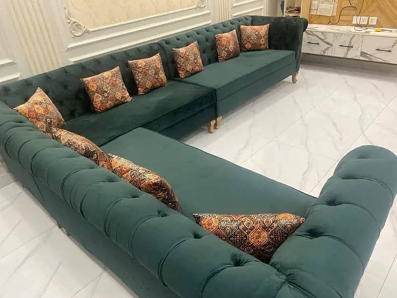 L Shaped 8 seater sofa set - MoltyFoam - With Cushions 3