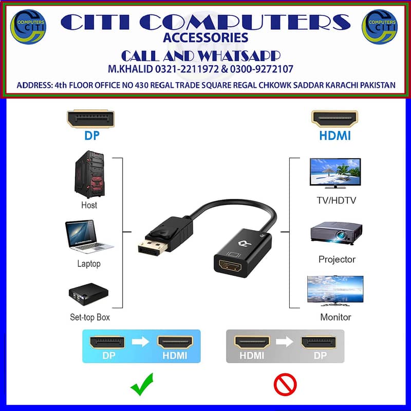 Rankie DisplayPort (DP) to HDMI Adapter, 4K Resolution Ready Converte 1