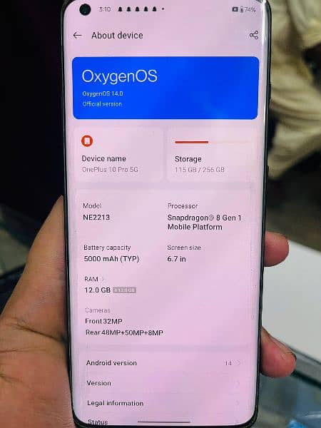 One plus 10 pro 5g 12\256 5